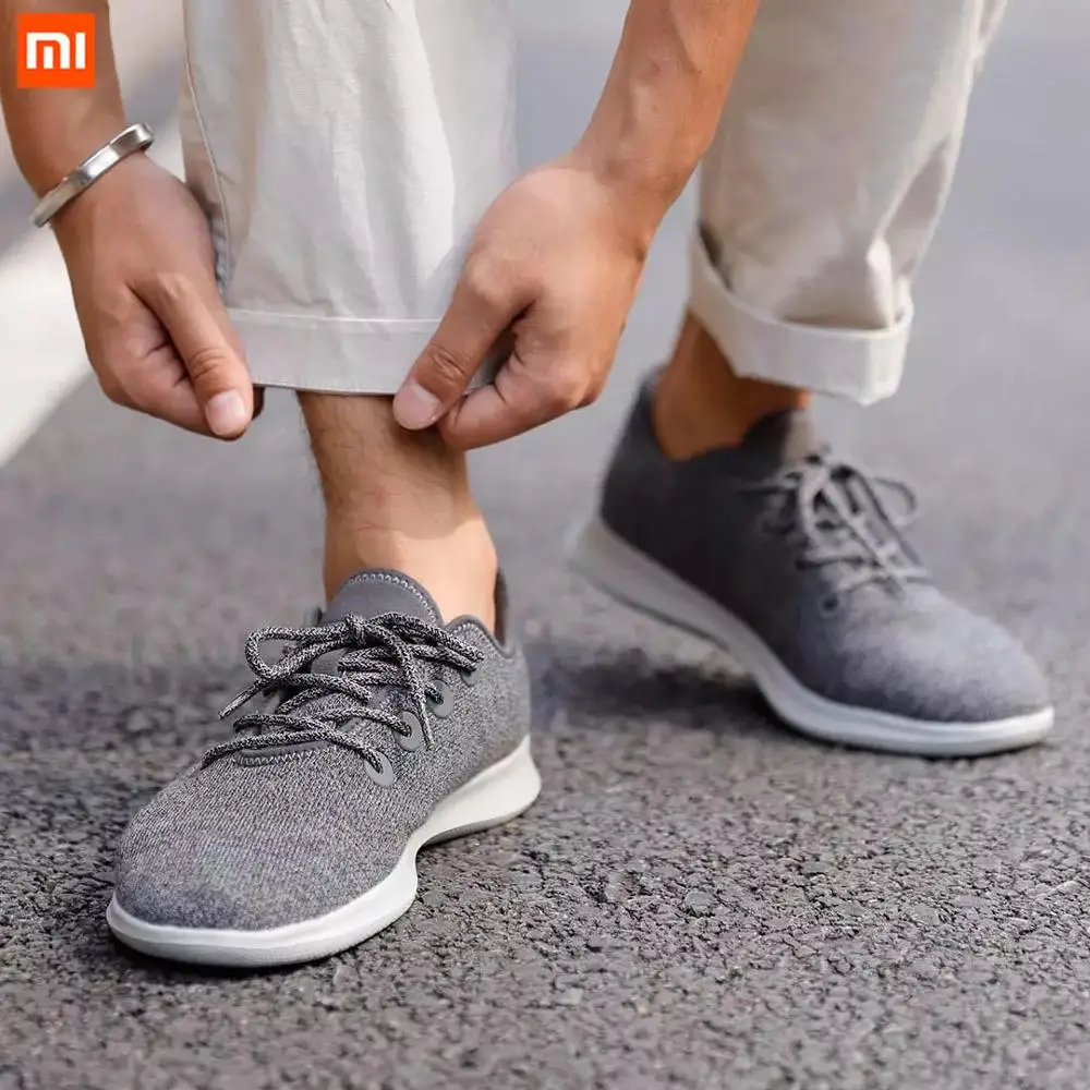 Мужские повседневные кроссовки Xiaomi Aishoes вязаные шерстяные сверхлегкие мягкие