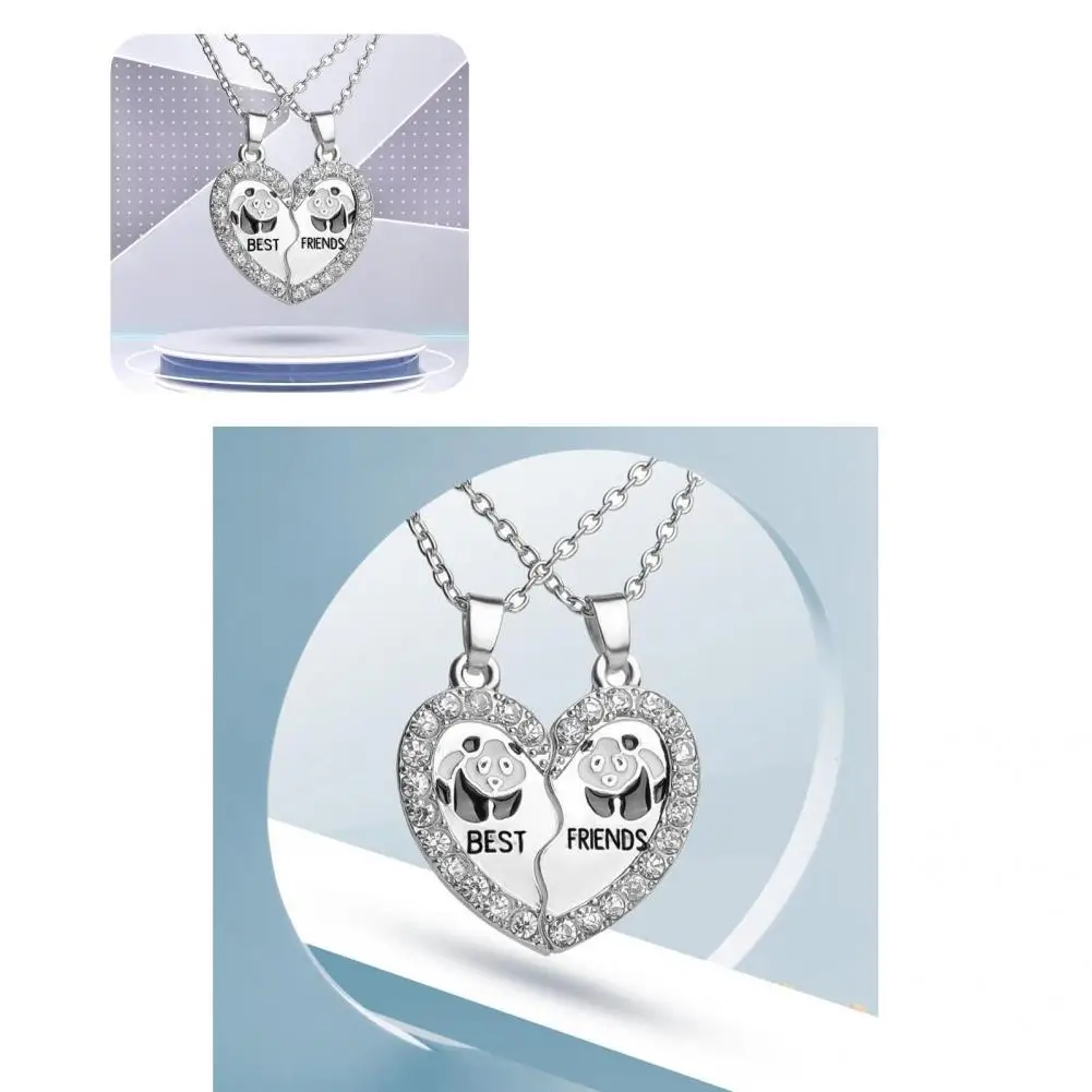 

Charm Necklaces Statement Silver Color BEST FRIENDS Letter Matching Women Necklaces Women Necklaces Drop Necklaces 2Pcs