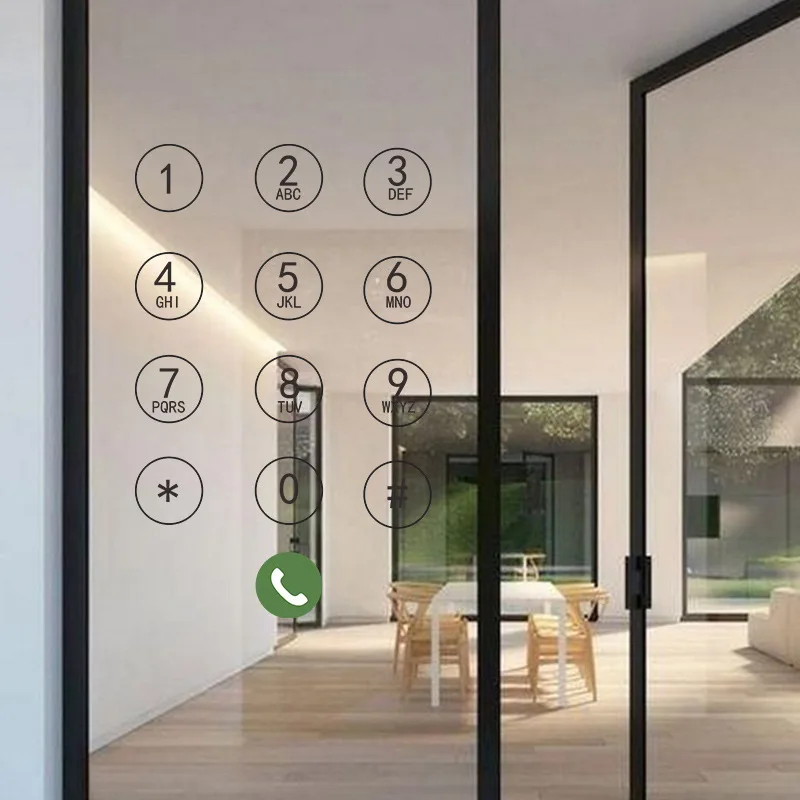 

New Mobile Phone Dial Button Glass Showcase Wall Commercial Beautification Decorative Wall Stickers