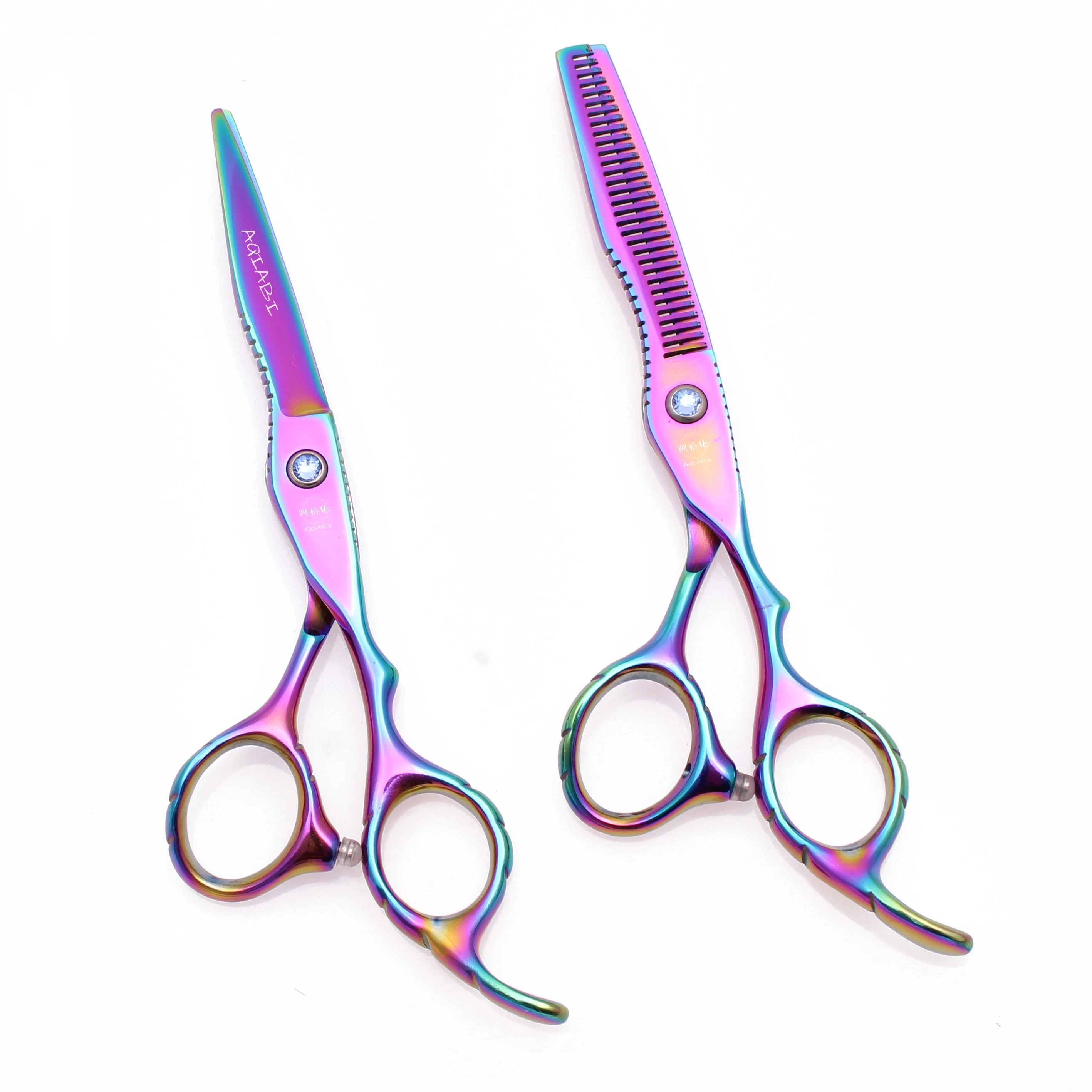 6.0" Набор профессиональных ножниц для парикмахерских процедур AQIABI Salon Hairdressing Scissors Hair Professional Thinning Shears Set Cutting Barber 440C A1011 на