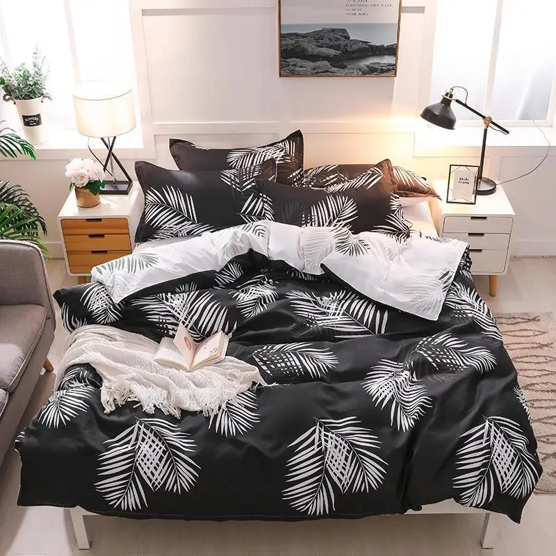 55 красное сердце листья постельное белье простынь и наволочки) с милым рисунком