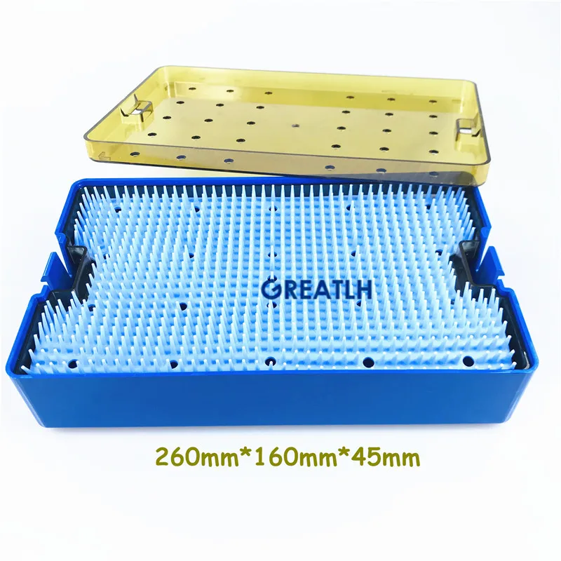 Sterilization tray disinfection case autoclavable box for holding opthalmic dental instrument sterilising