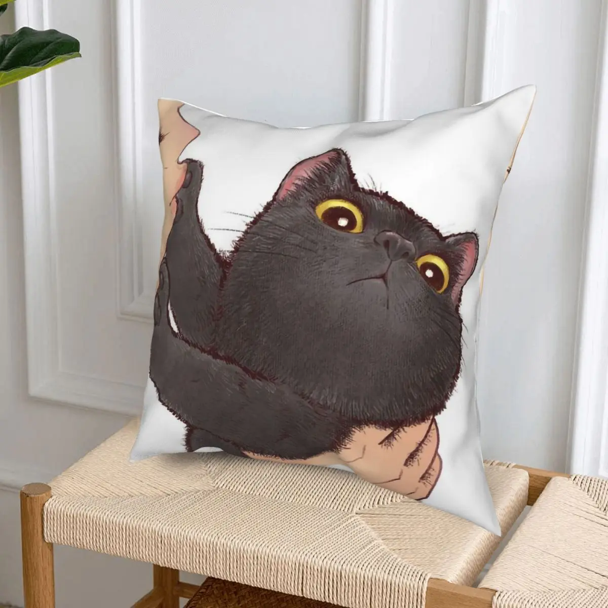 

Don't Kiss Me Square Pillow Case Cat Animals Pop-art Throw Pillow Humor Cartoon Painting Pet Kitty Kitten Fashion Pillowcase