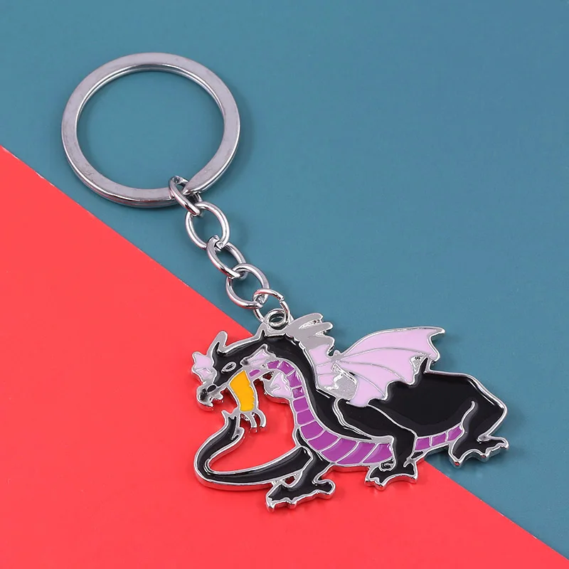 Movie Maleficen Dragon KEYCHAIN High Quality Animal Metal Keyring Men Car Women Bag Accessories Halloween Gift | Украшения и