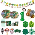 HUIRAN зеленый воздушные шары-гирлянды сафари тема предметы для вечеринки, сувениры и надписью Wild One 1st День рождения Декор детей Baby Shower деко