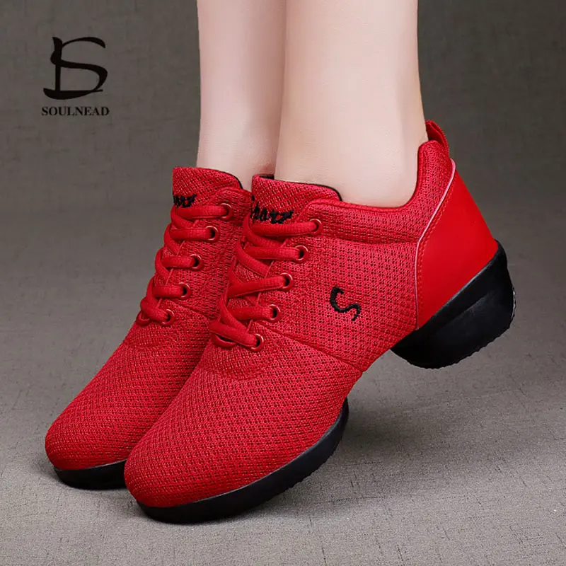 Лидер продаж женские кроссовки для джазовых современных танцев дышащая сетчатая