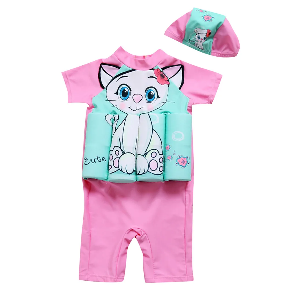 

Kids Baby Boys Girls Float Suit Adjustable Buoyancy Cartoon Swimsuit Cap Beach Swimsuit One Piece Swimwear And Surfwear Swimsui