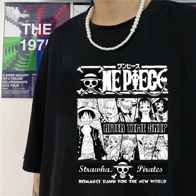 Модная суперкрутая Футболка с принтом Луффи из аниме One Piece коротким рукавом