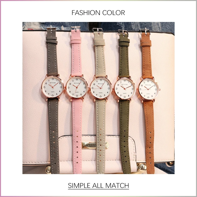 Женские модные часы для девушек повседневные в Корейском стиле кварцевые