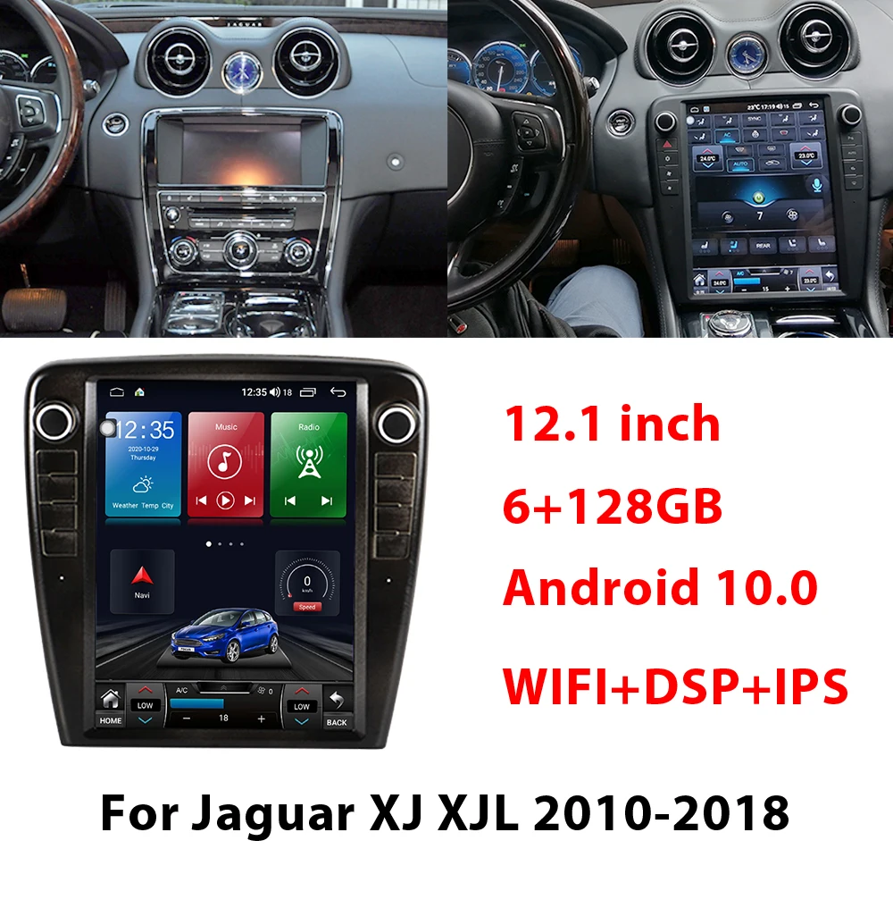 $638.00 12.1 Inch Android 10.0 Car Multimedia NAVI Radio For Jaguar XJ XJL Video Stereo GPS Navigation MP3 Tesla Head Uint Player Carpla