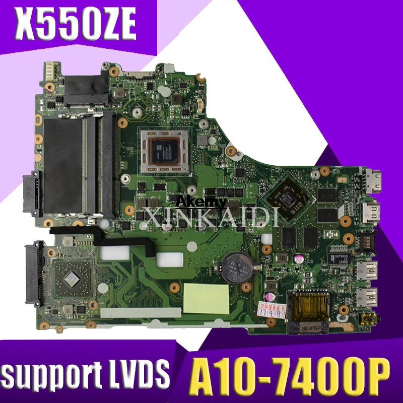 XinKaidi X550ZE для ASUS VM590Z материнская плата ноутбука X550/X750 FX7600P/FX7500/A10 7400P поддержка LVDS