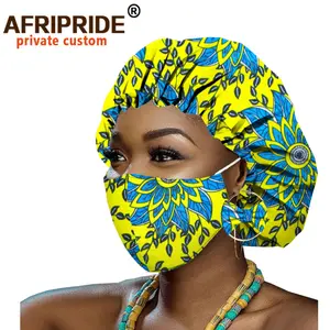 Африканские чапсы для женщин, серьги, чапсы с Африканским принтом Анкары, шапка для ночного сна, тюрбан, воск, батик, хлопковая маска с принтом A20H011