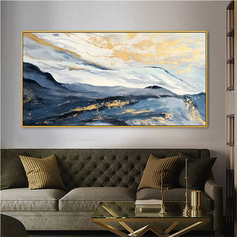 luxury gold foil decorative oilpainting hand-painted abstract oil painting modern living room decoration | Дом и сад