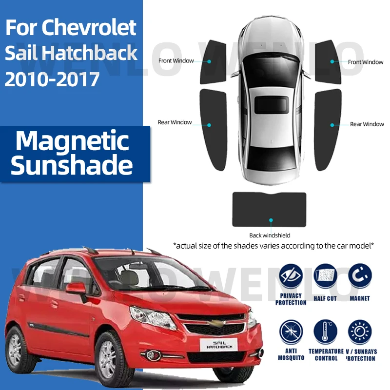 

For Chevrolet Sail Hatchback 2010-2017 Front Windshield Car Sunshade Side Window Blind Sun Shade Magnetic Visor Mesh Curtain Net