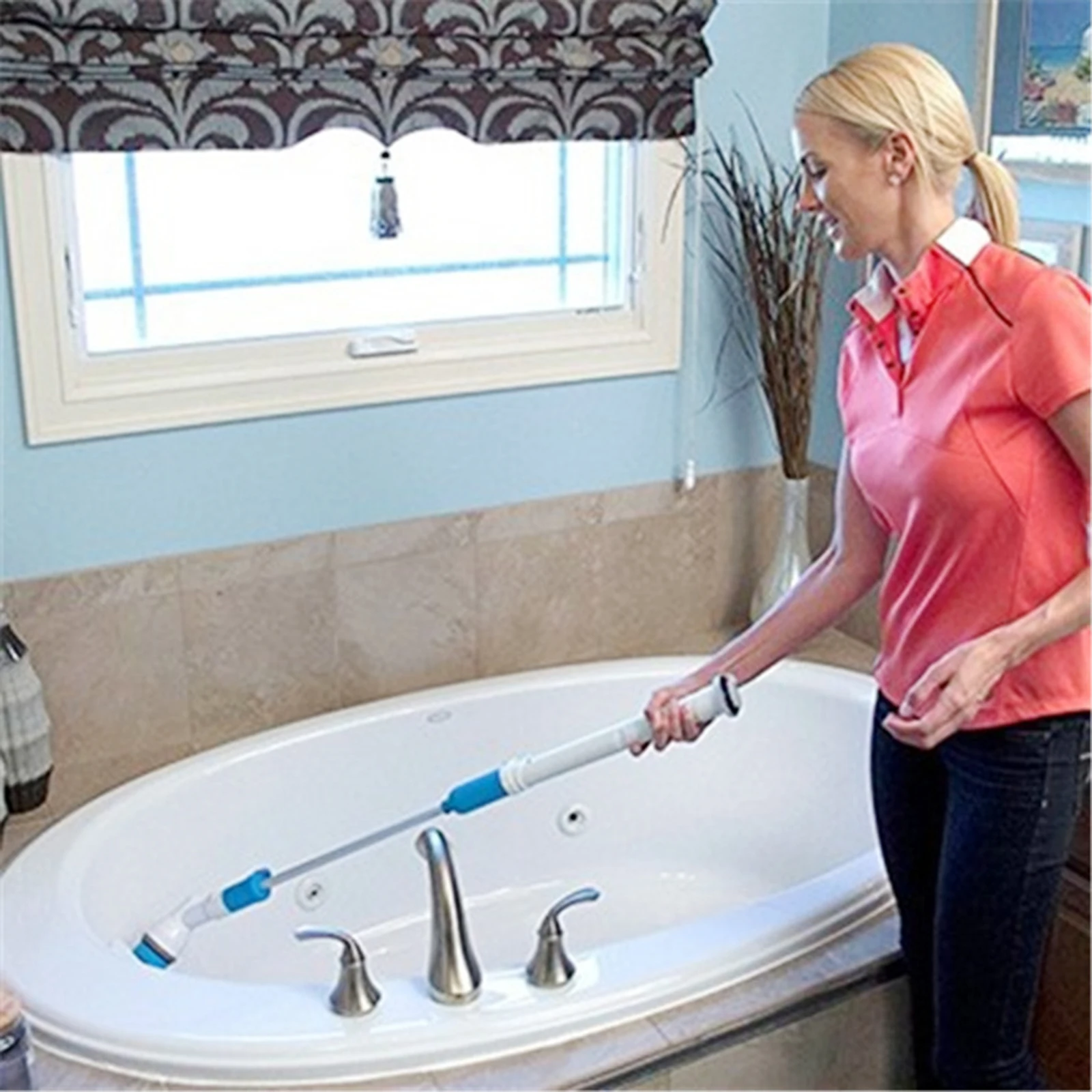 Электрическая Беспроводная щетка для чистки с 3 сменными насадками регулируемая