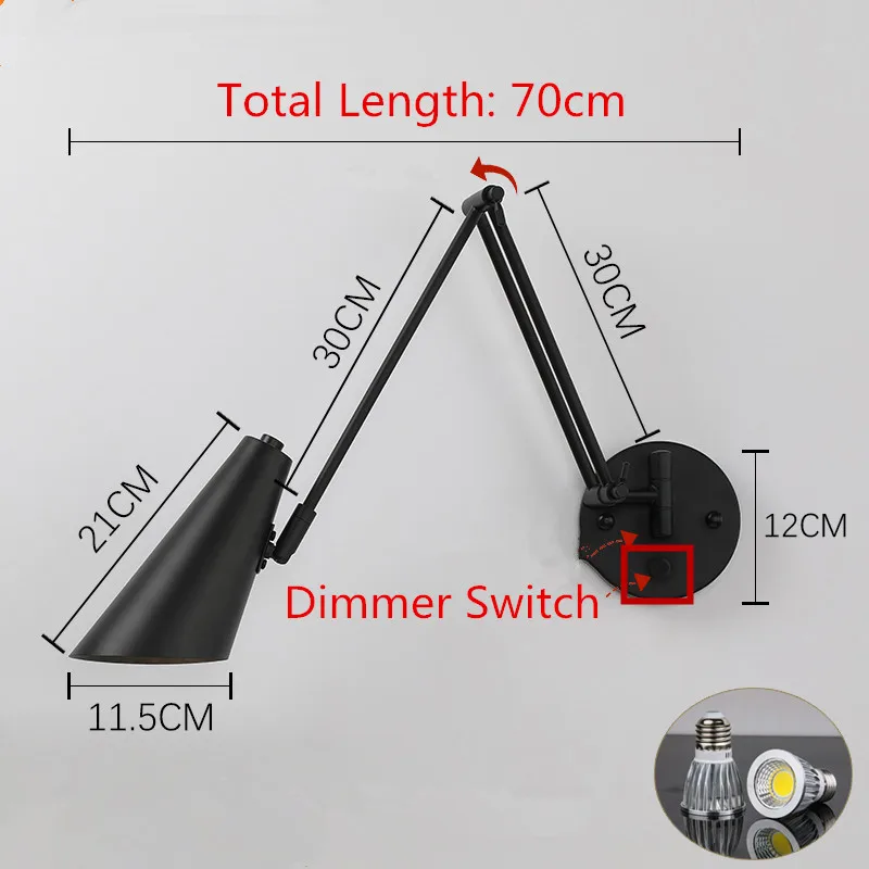 (Бесплатная Светодиодная лампа) современная настенная лампа с регулируемой