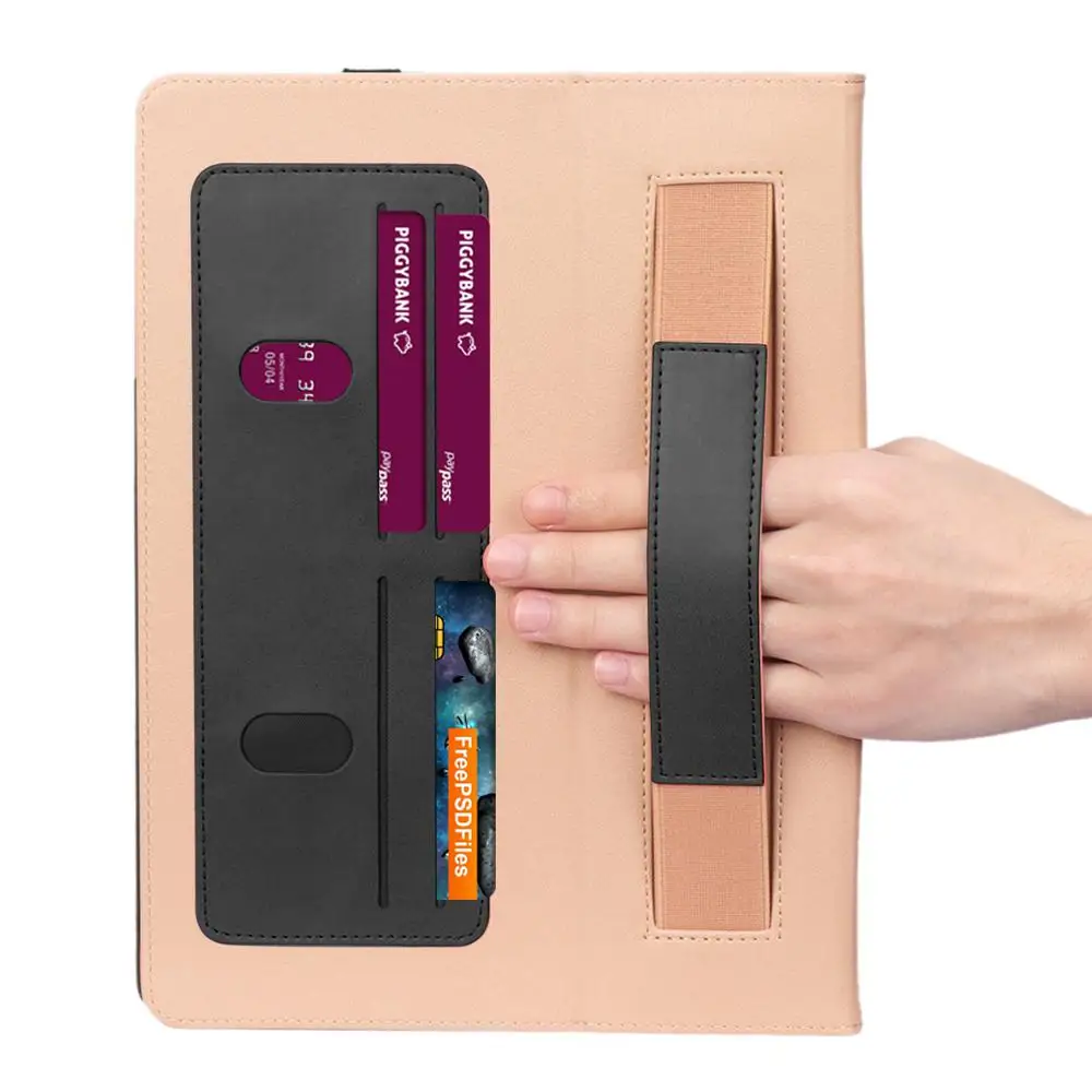 

For iPad Pro 11 2020 Protective Case with Pen Holder Cards Slot Retro Texture Holder Smart Stay PU Leather Cover