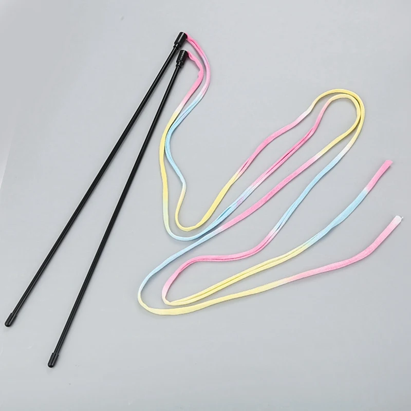 

Cat Toys Cute Funny Colorful Rod Teaser Wand Plastic Pet Toys for Cats Interactive Stick Pet Supplies