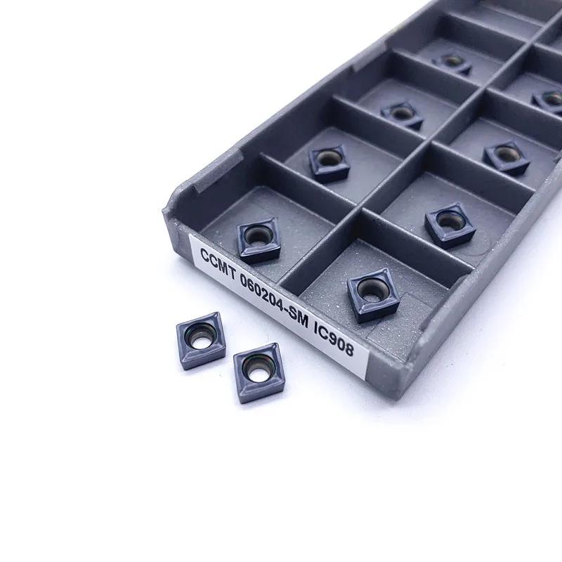 Токарный нож с карбидным вставками внутренней обработки 10 штук CCMT060204 IC907/908 CCMT060208.