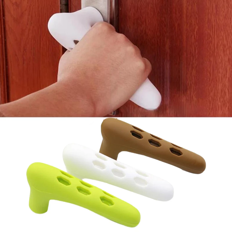 Cubierta de perilla de puerta de silicona gruesa, guante de manija de puerta, protectores de pared, Pomo de puerta, alfombrilla protectora anticolisi&oacute;n, accesorios para el hogar-0