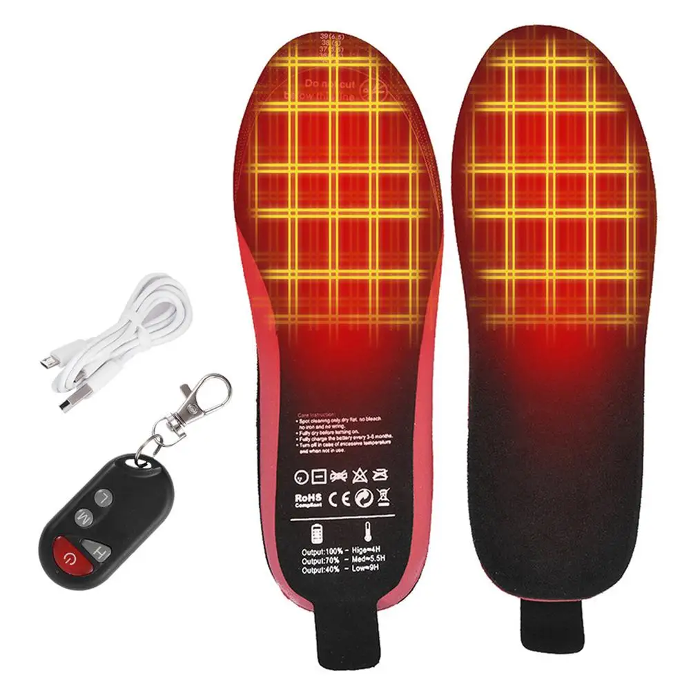 

USB Heated Shoe Insoles Feet Warm Sock Pad Mat 1900mAh Rechargeable Battery Electric Heating Insoles Warm Thermal Insoles Unisex