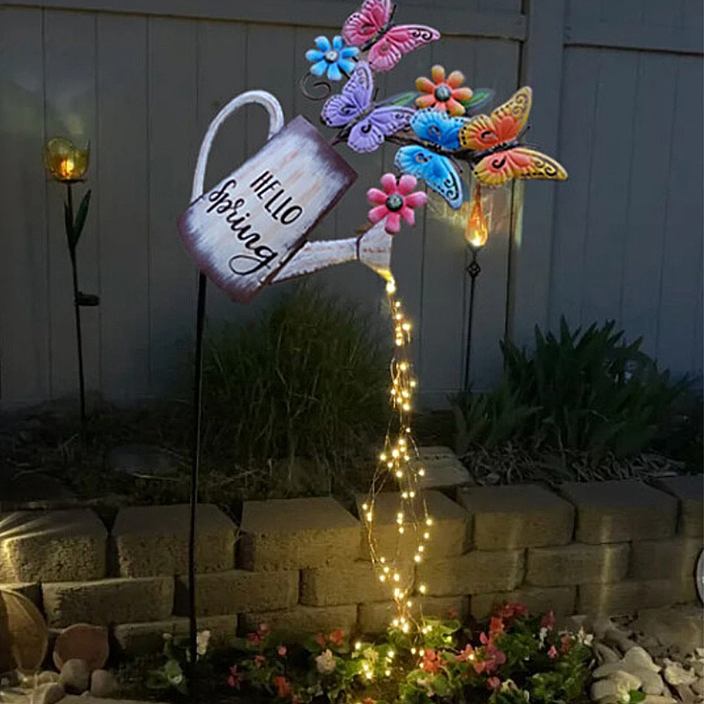 

LED Solar Light Kettles Lamp Flowing Water Sprinkle Lamp for Garden Backyard Pathway Decoration Waterproof Patio Landscape Lamp
