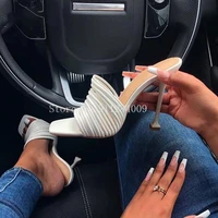2021 summer new solid color high heel sandals open toe outdoor sandals fashion womens shoes plus size 42
