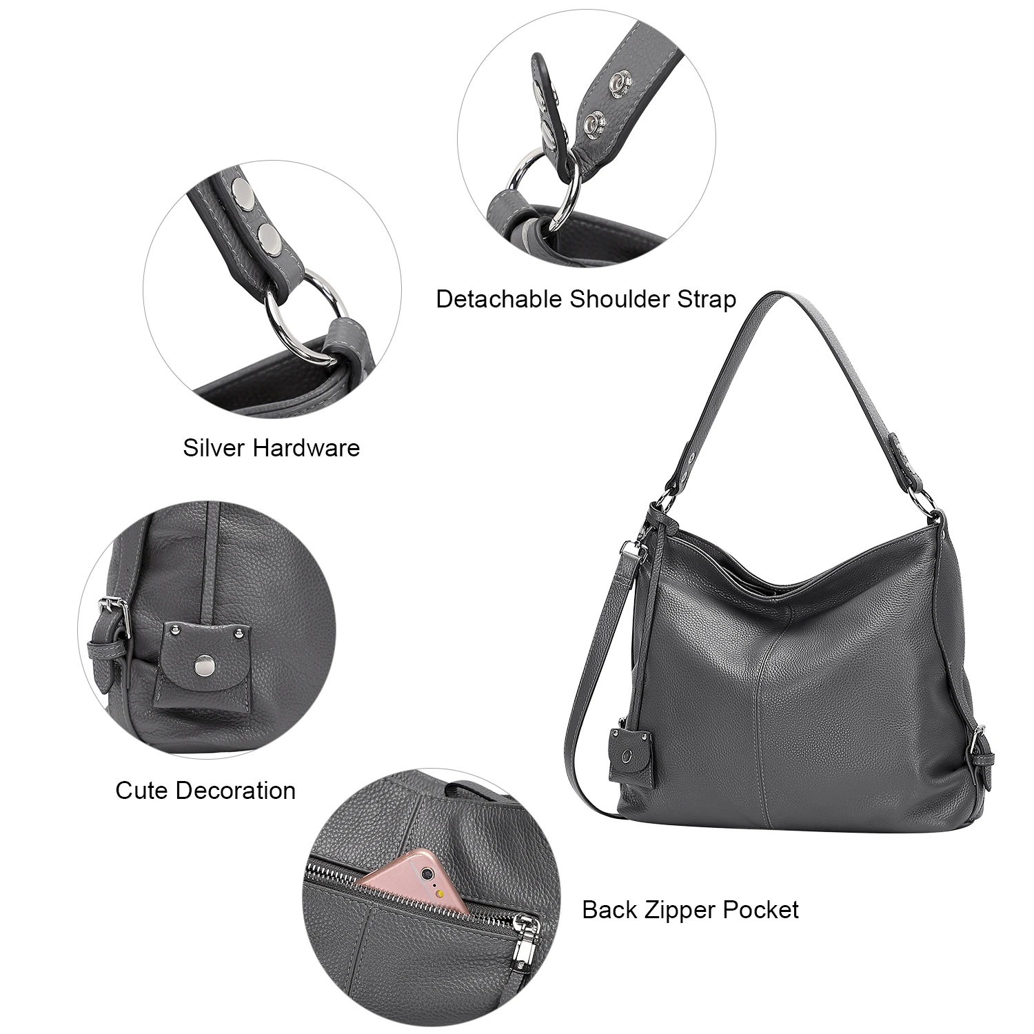 

DOLEESUNE Female Hobo Handbag Soft Genuine Leather Shoulder Bags for Women Tote Bags Leisure Crossbody Hobos Bags for Ladies