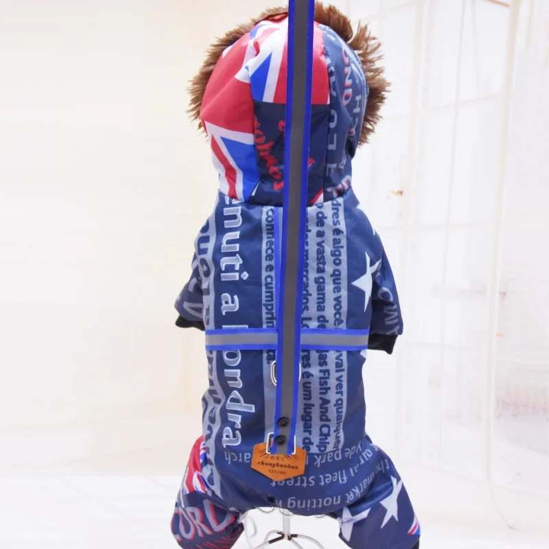 Осенне зимняя утепленная пуховая куртка для домашних животных с четырьмя ногами