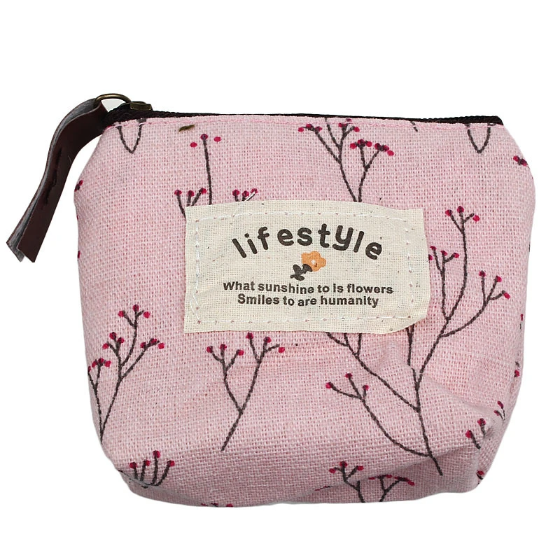 Новый маленький холщовый кошелек на молнии карамельный цвет ретро мини для монет