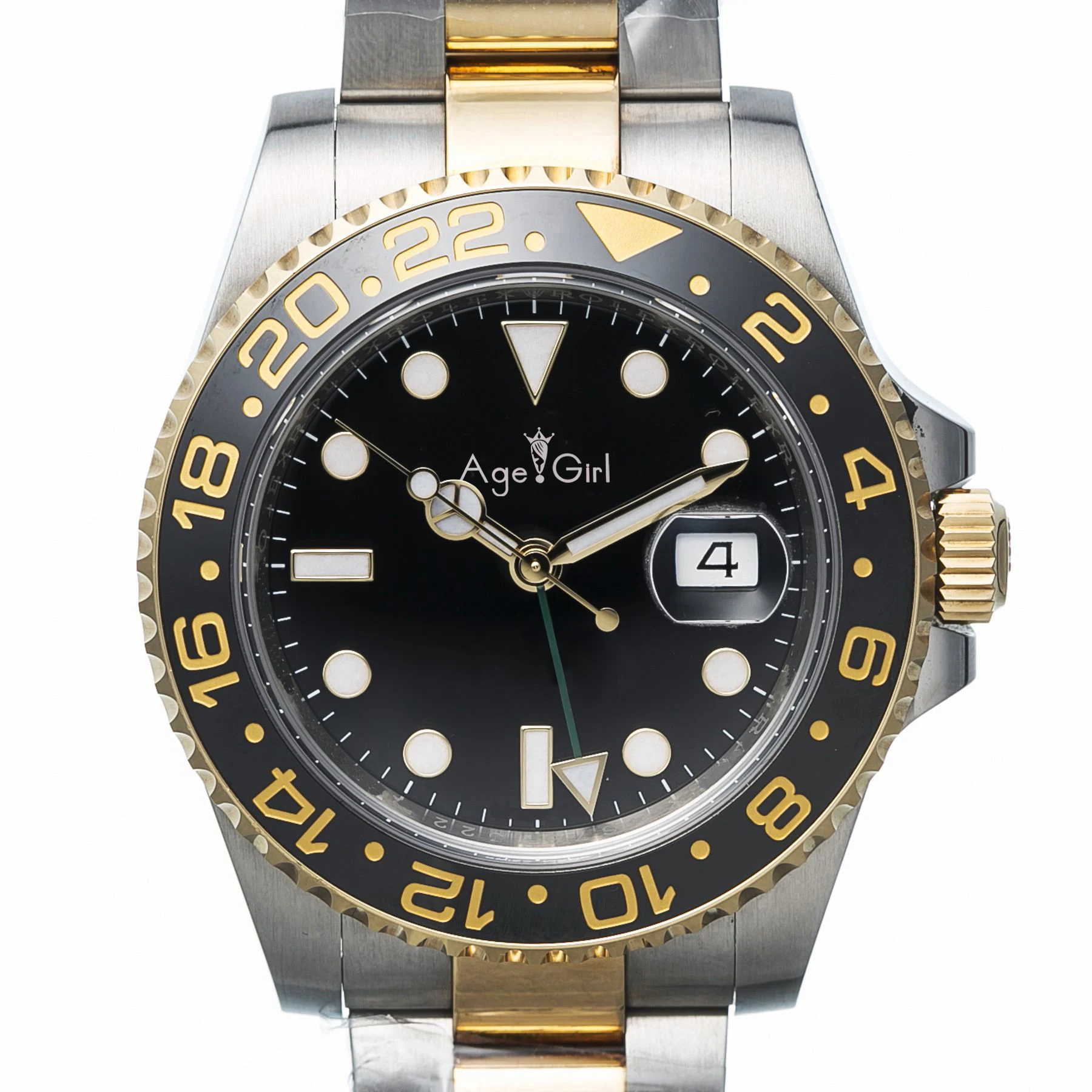 

Classic New Men Automatic Mechanical Watch Red Black Blue Ceramic Bezel GMT Stainless Steel Sapphire Silver Gold Luminous