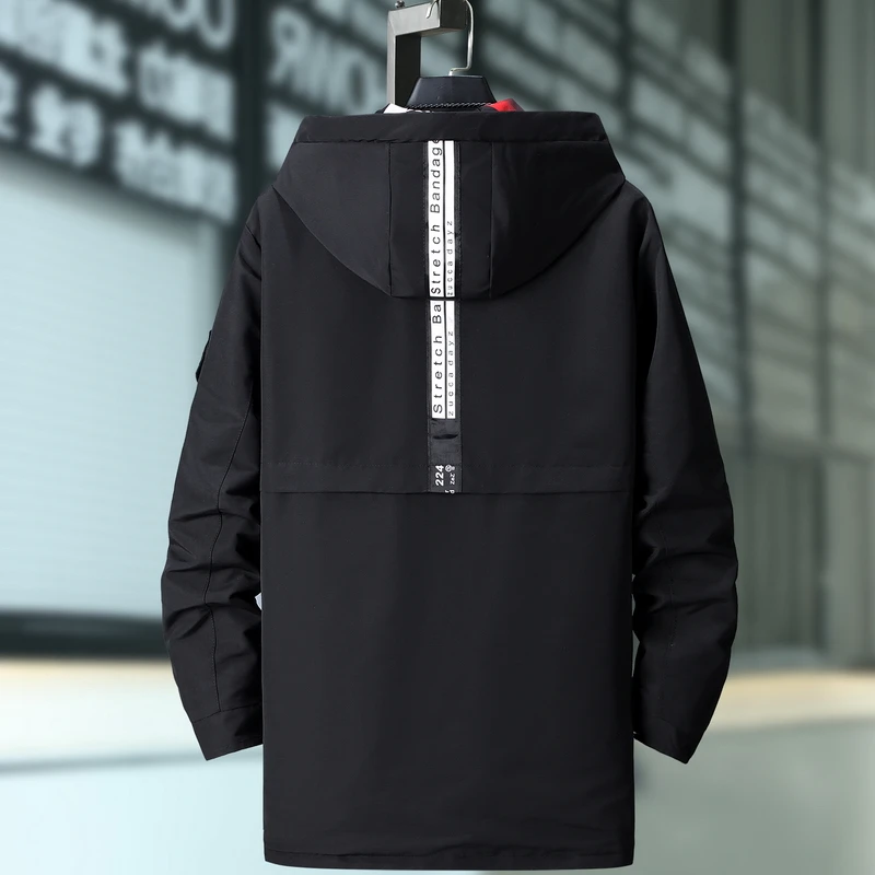 2021 Весна Мужское Пальто Длинное С Капюшоном Мужчины Длинная Куртка Плащ Мужской