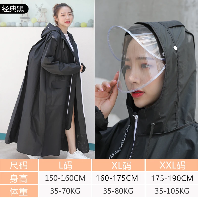 

Waterproof Transparent Raincoat Women Motorcycle Overall Hiking Poncho Raincoat Hooded Cloak Traje Para Lluvia Rain Gear DE50YY