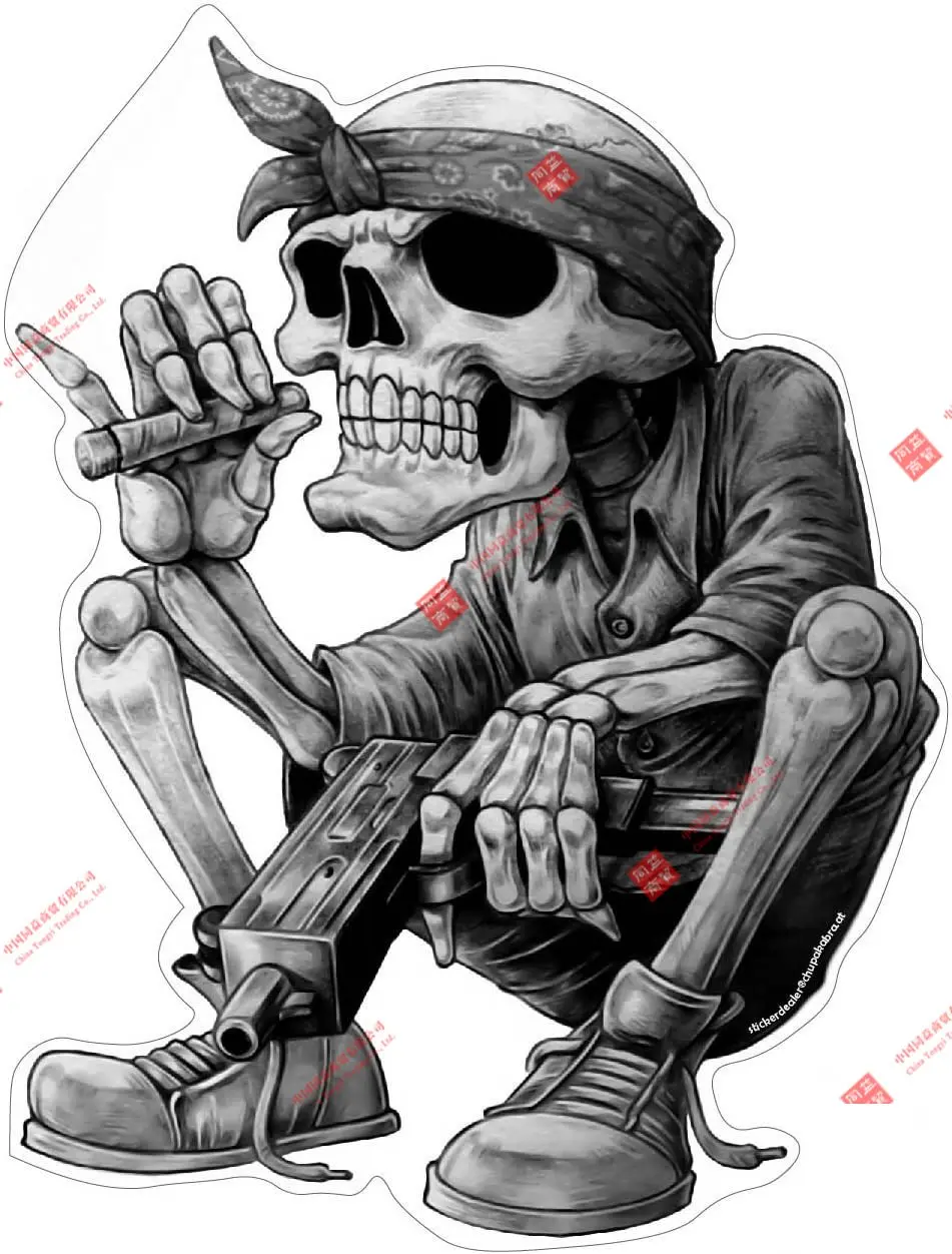 

Interesting Hip Hop Sticker, Rap Music, Skeleton, Skull, Rapper, Cool Bandana Cigar Approx Motorcycle Decals