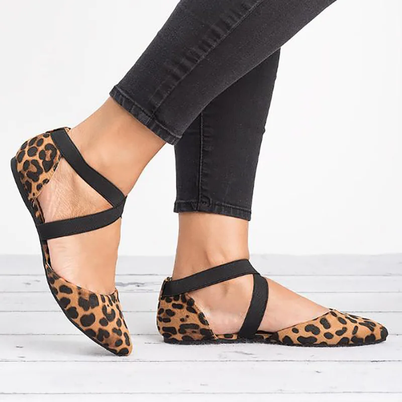 

Women's shoes fashion ladies flat shoes pointed toe leopard flat shoes spring and summer ladies casual shoes women's shoes