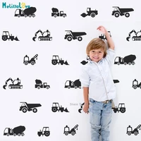 32pcs construction vehicles wall stickers the builder collection tractor excavator cars nursery decals baby decor yt5319