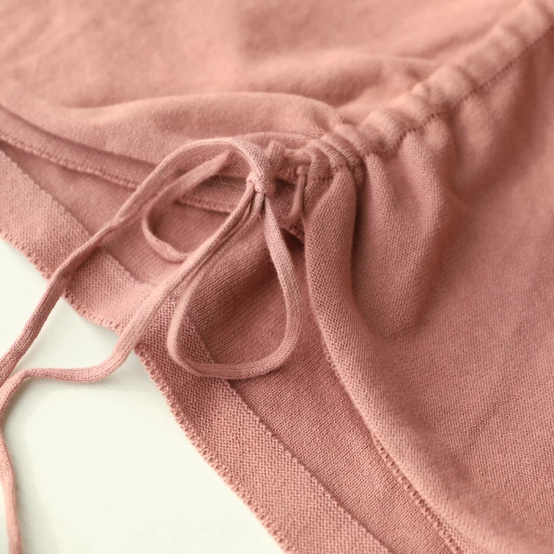 

2021 Least Style Spring Autumn Women Cotton Knitted V-Neck Long Sleeve Changeable Sweater Pullover Solid Casual Loose Fashion