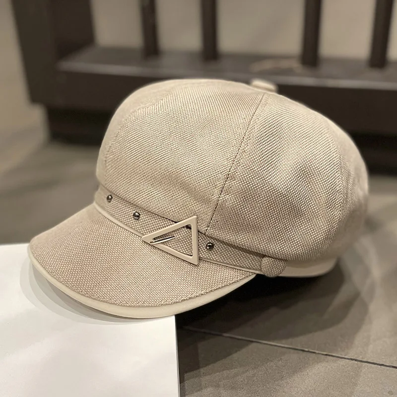 Кепки Foux для газетчика Женская Всесезонная Повседневная треугольная