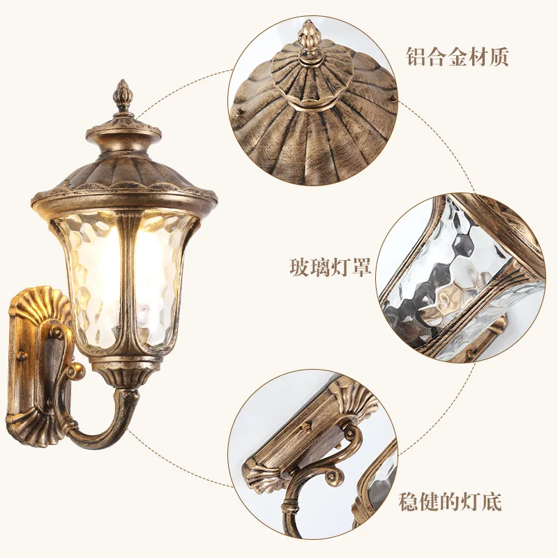 

Outdoor wall lamp waterproof European villa antique garden aisle courtyard lamp outdoor wall lamp led WF1022