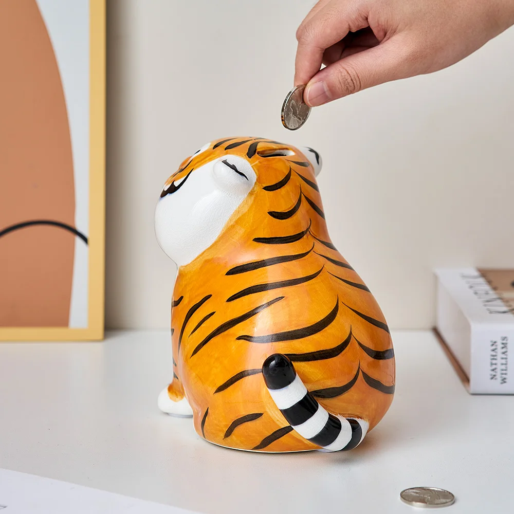 Креативная керамическая копилка с изображением тигра для хранения Современное