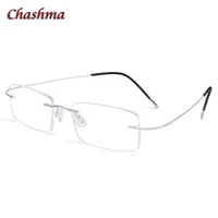 chashma men transparent lenses rimless spectacles titanium eye glasses ultra light 2 g spectacle frames women optical glass