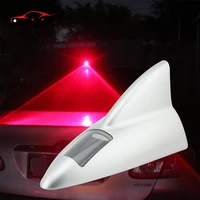 car solar shark fin waterproof antenna universal roof decoration anti rear collision warning lampanti haze laser antenna lamp