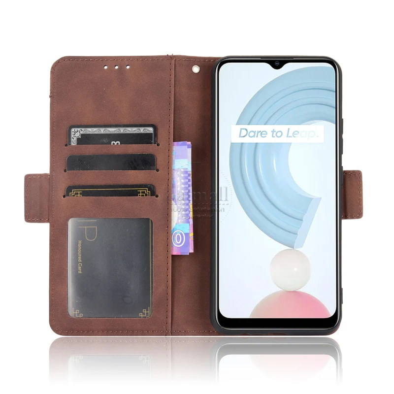 wallet cases for oppo realme c21 case magnetic closure book flip cover for oppo realme c21 leather card holder phone bags free global shipping