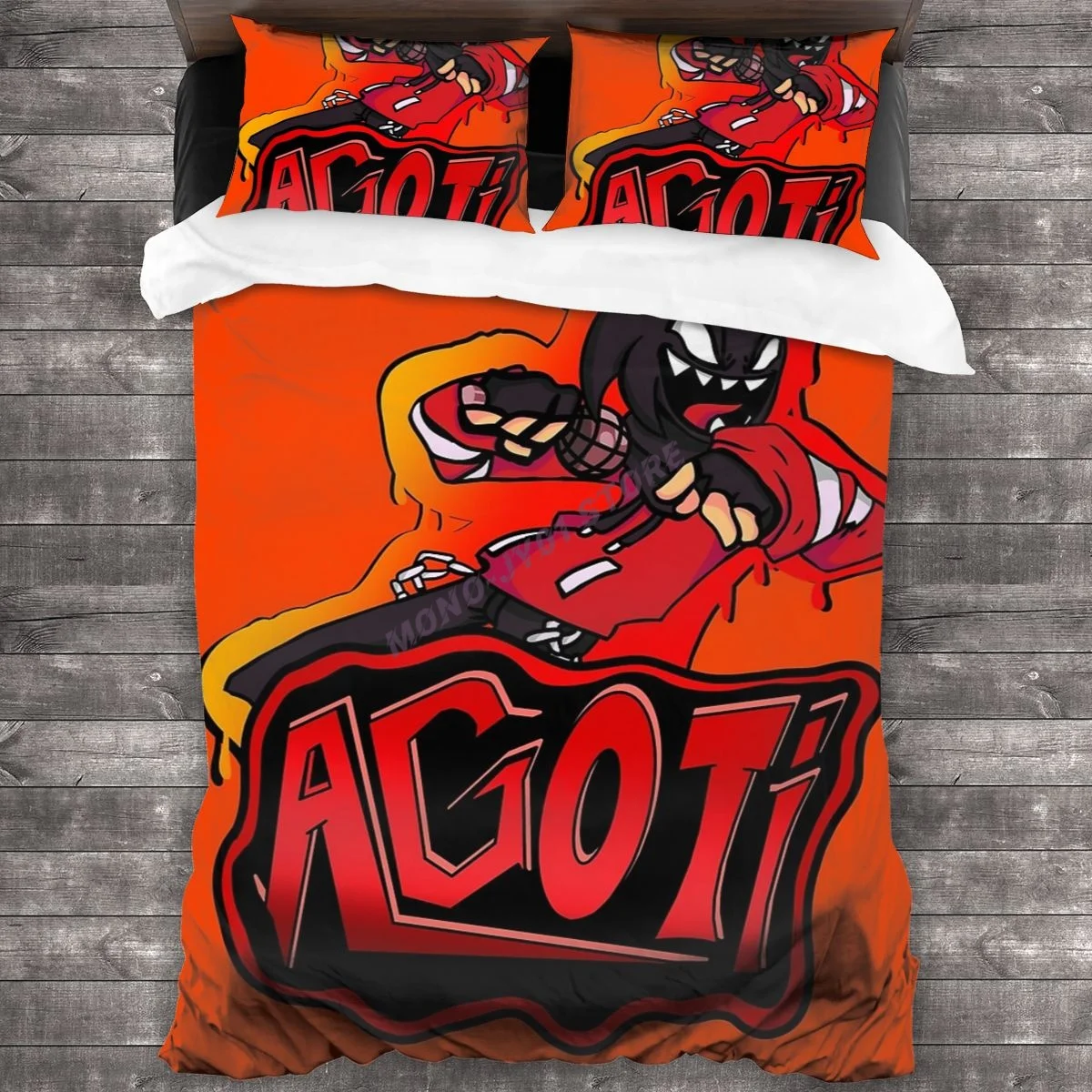 

AGOTI Fnf Mod Character Graffiti Bedding Set Duvet Cover Pillowcases Comforter Bedding Sets Bedclothes