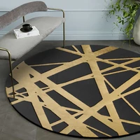 fashion european and american modern gold cross line black hanging basket round carpet non slip matcustom size