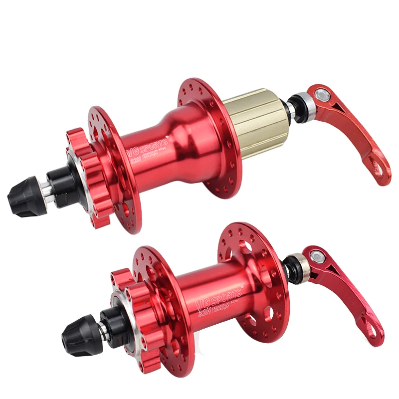 32H red a pair VG спортивные оригинальные тормозные диски карта тормоза 4 Palin MTB втулка для горного велосипеда 120 кольцо Сверхлегкий подшипник велосипедные втулки 32 отверстия, 8, 9, 10, 11, 12 лет, S - Цвет: 32H red a pair