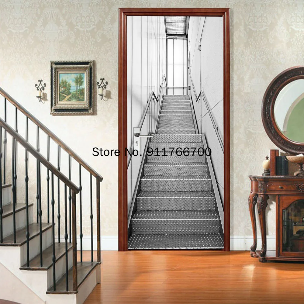 Наклейка на дверь ПВХ черно-белая водостойкая | Дом и сад