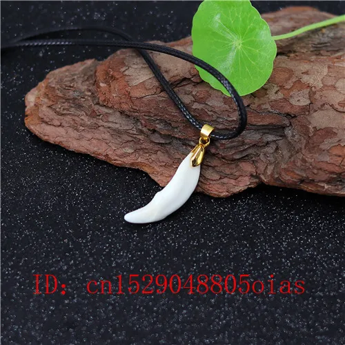 Подлинная натуральный кулон ожерелье волчий зуб Шарм ювелирные изделия Модные