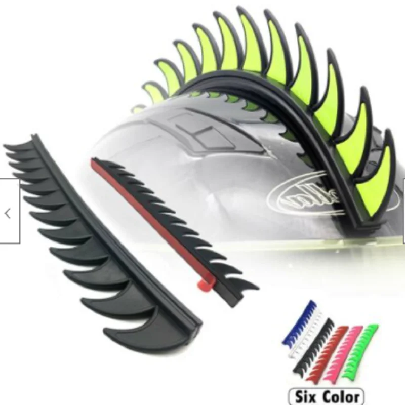 6 Цвета мотоциклетный шлем светоотражающие наклейки Байк Резиновая полоса шипы