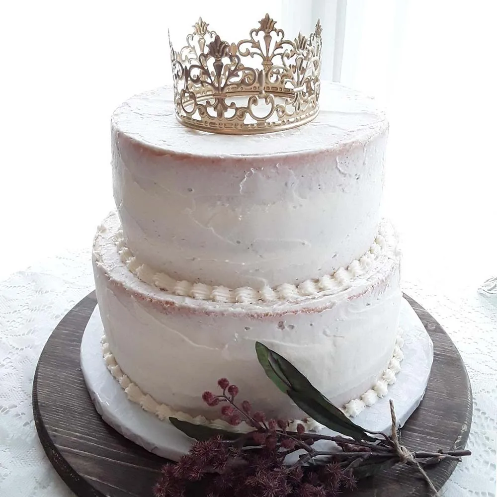 Золотая Корона торт маленький золотой свадебный Топ принцесса день рождения